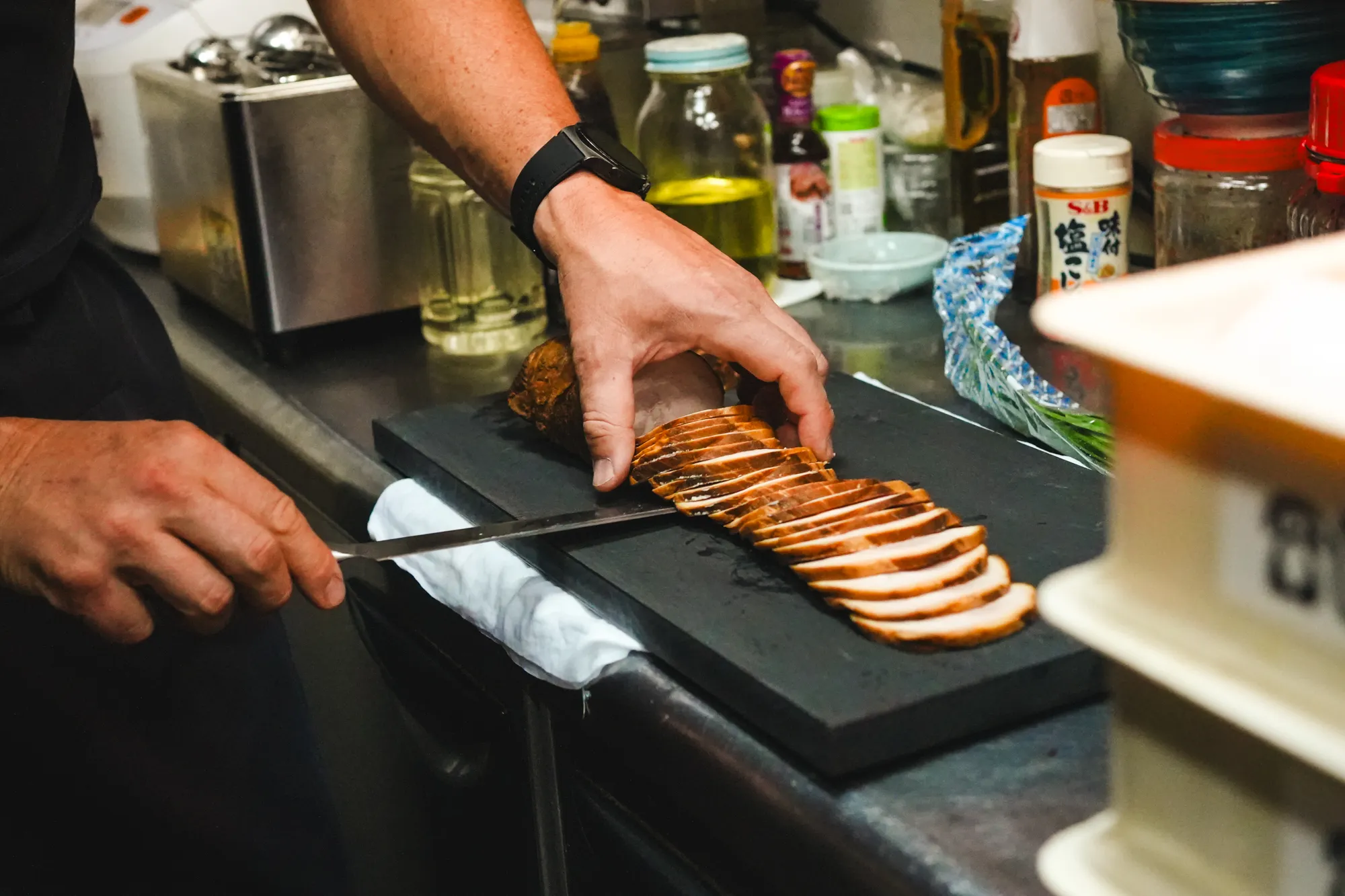 Preparation of chashu (Japanese braised pork)