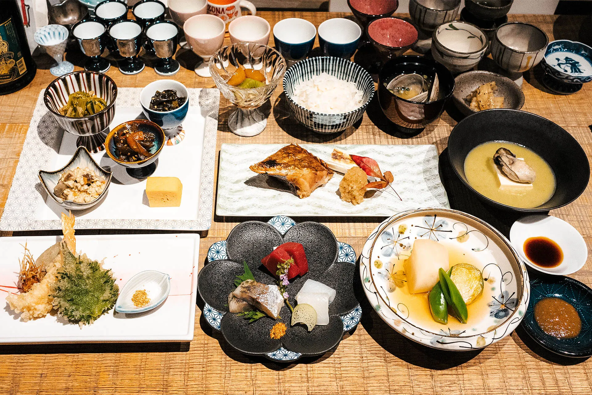 ‘Kaiseki’ (Traditional Japanese banquet-style, multi-course cuisine)